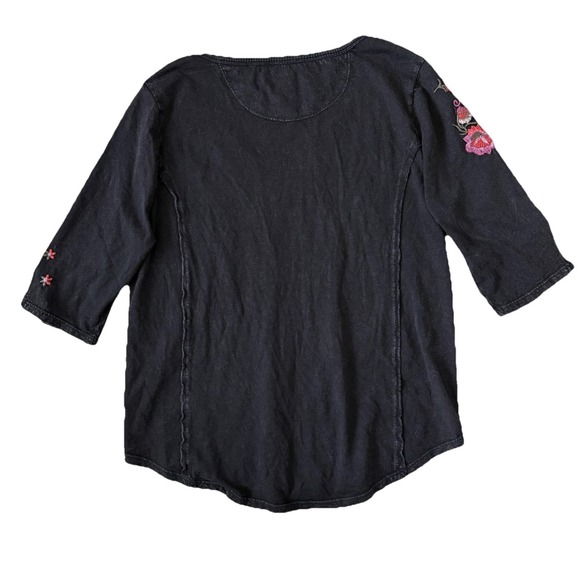 Sundance Embroidered Shirt Womens Medium Dark Floral Boho Fairy Grunge Hippie - Picture 5 of 8